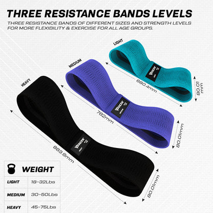 RDX CU Heavy-Duty Fabric Resistance Training Bands for Fitness