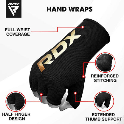 RDX HY Inner Gloves Elasticated Half Finger for Boxing, MMA Knuckle Protection OEKO-TEX® Standard 100 certified