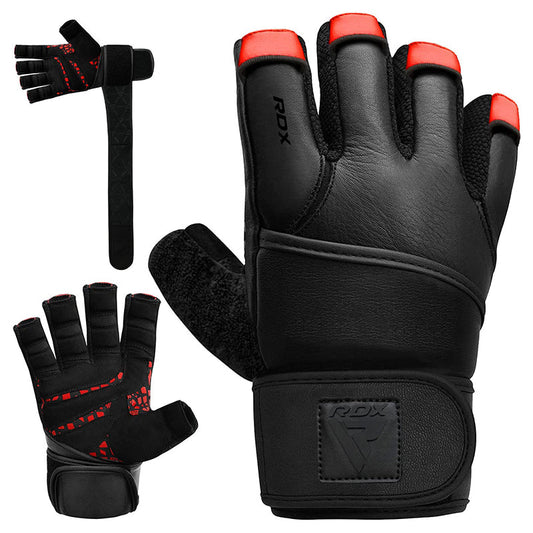 RDX L7 Weight Lifting Leather Gym Gloves