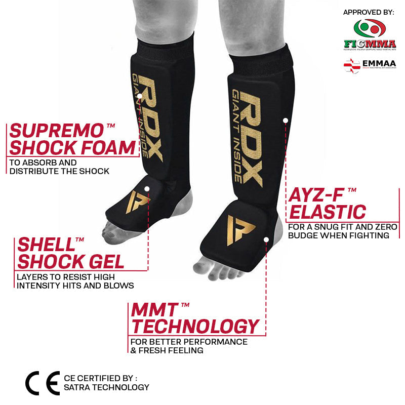 RDX SI MMA Gel Padded Lightweight Shin Instep Guard OEKO-TEX® Standard 100 certified